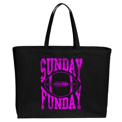 Retro Pink Sunday Funday Football Gift Cotton Canvas Jumbo Tote