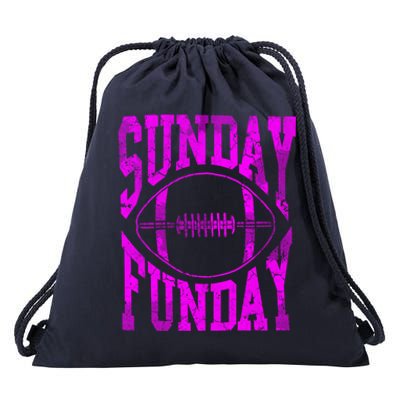 Retro Pink Sunday Funday Football Gift Drawstring Bag