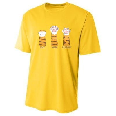 Rock Paper Scissors Cat Youth Performance Sprint T-Shirt