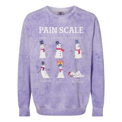 Retro Pain Scale Snowman Trauma Nurse Christmas Nursing Colorblast Crewneck Sweatshirt