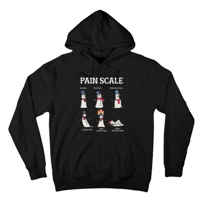 Retro Pain Scale Snowman Trauma Nurse Christmas Nursing Hoodie