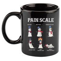 Retro Pain Scale Snowman Trauma Nurse Christmas Nursing 11oz C Handle Ceramic Mug