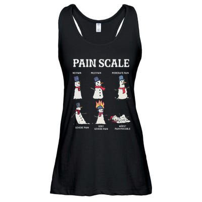 Retro Pain Scale Snowman Trauma Nurse Christmas Nursing Ladies Essential Flowy Tank