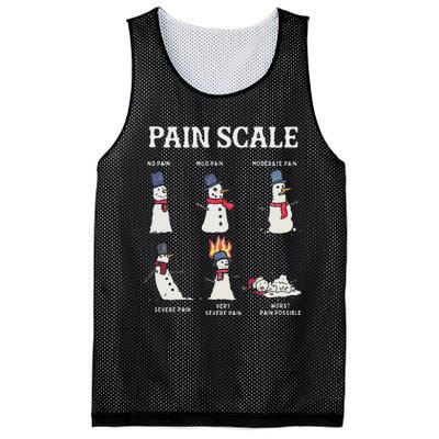 Retro Pain Scale Snowman Trauma Nurse Christmas Nursing Mesh Reversible Basketball Jersey Tank