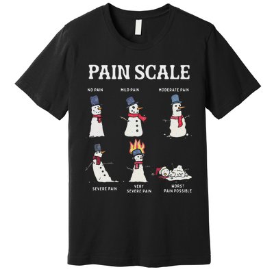 Retro Pain Scale Snowman Trauma Nurse Christmas Nursing Premium T-Shirt