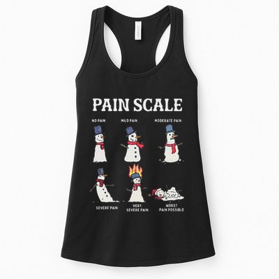 Retro Pain Scale Snowman Trauma Nurse Christmas Nursing Womens Tank Top