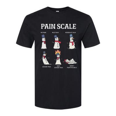 Retro Pain Scale Snowman Trauma Nurse Christmas Nursing Softstyle CVC T-Shirt