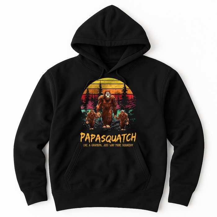 Retro Papa Squatch Like A Grandpa Funny Bigfoot Sasquatch Hoodie