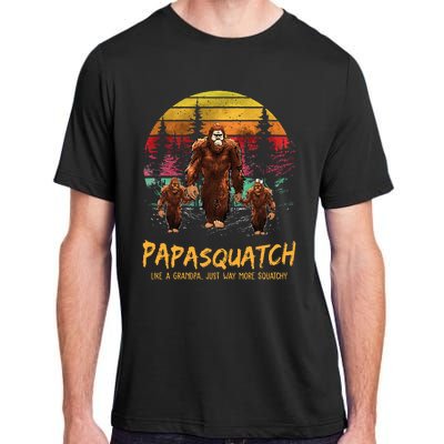 Retro Papa Squatch Like A Grandpa Funny Bigfoot Sasquatch Adult ChromaSoft Performance T-Shirt