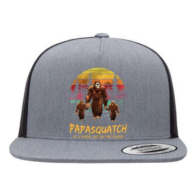 Retro Papa Squatch Like A Grandpa Funny Bigfoot Sasquatch Flat Bill Trucker Hat