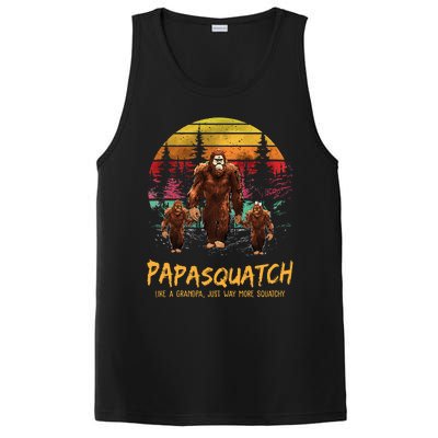 Retro Papa Squatch Like A Grandpa Funny Bigfoot Sasquatch PosiCharge Competitor Tank