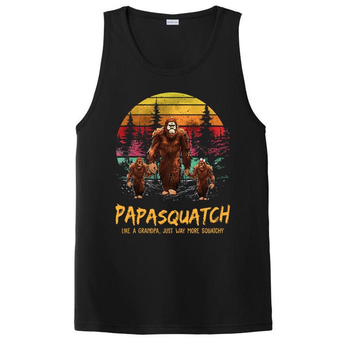 Retro Papa Squatch Like A Grandpa Funny Bigfoot Sasquatch PosiCharge Competitor Tank