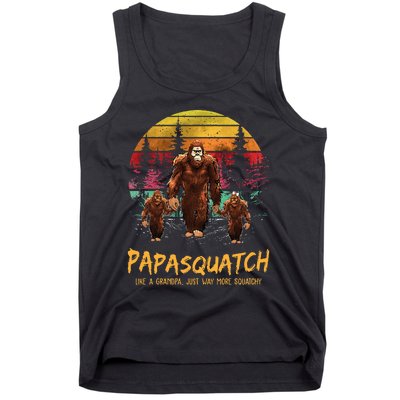 Retro Papa Squatch Like A Grandpa Funny Bigfoot Sasquatch Tank Top