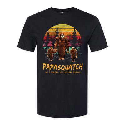 Retro Papa Squatch Like A Grandpa Funny Bigfoot Sasquatch Softstyle CVC T-Shirt