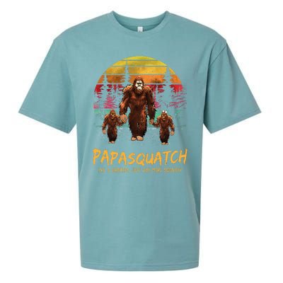 Retro Papa Squatch Like A Grandpa Funny Bigfoot Sasquatch Sueded Cloud Jersey T-Shirt