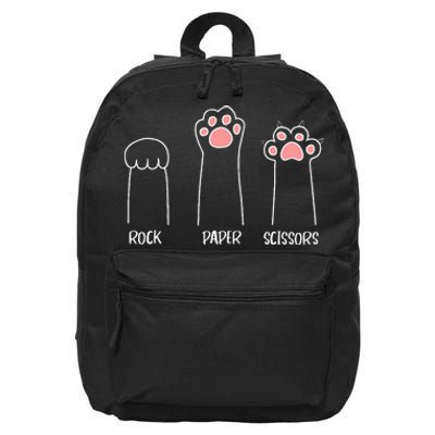 Rock Paper Scissors Hand Game Cute Paw Funny Cat 16 in Basic Backpack