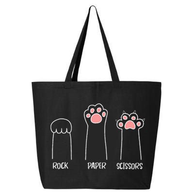 Rock Paper Scissors Hand Game Cute Paw Funny Cat 25L Jumbo Tote