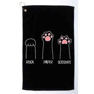 Rock Paper Scissors Hand Game Cute Paw Funny Cat Platinum Collection Golf Towel