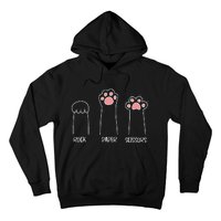 Rock Paper Scissors Hand Game Cute Paw Funny Cat Hoodie