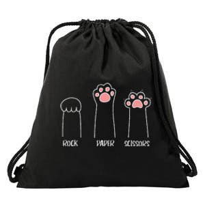 Rock Paper Scissors Hand Game Cute Paw Funny Cat Drawstring Bag