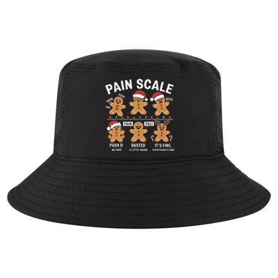 Retro Pain Scale Gingerbread Nurse Christmas Vibes Cool Comfort Performance Bucket Hat