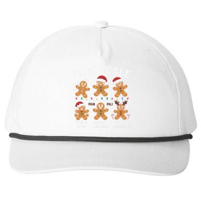 Retro Pain Scale Gingerbread Nurse Christmas Vibes Snapback Five-Panel Rope Hat