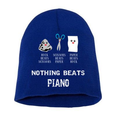 Rock Paper Scissors Piano Cool Classical Music Lovers Funny Gift Short Acrylic Beanie