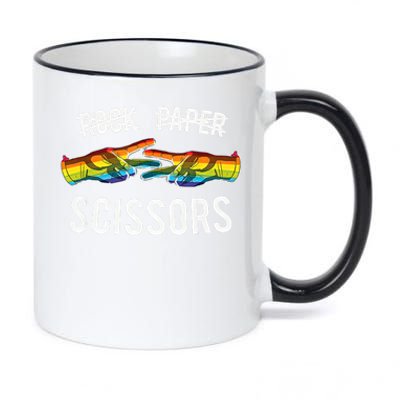 Rock Paper Scissors Apparel Homosexual Couple LGBTQ Lesbian LGBT Pride Month 11oz Black Color Changing Mug