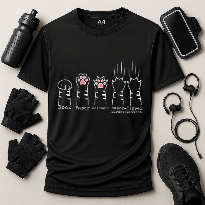 Rock Paper Scissors Cat Funny Kitten Cute Paw Performance Shirt