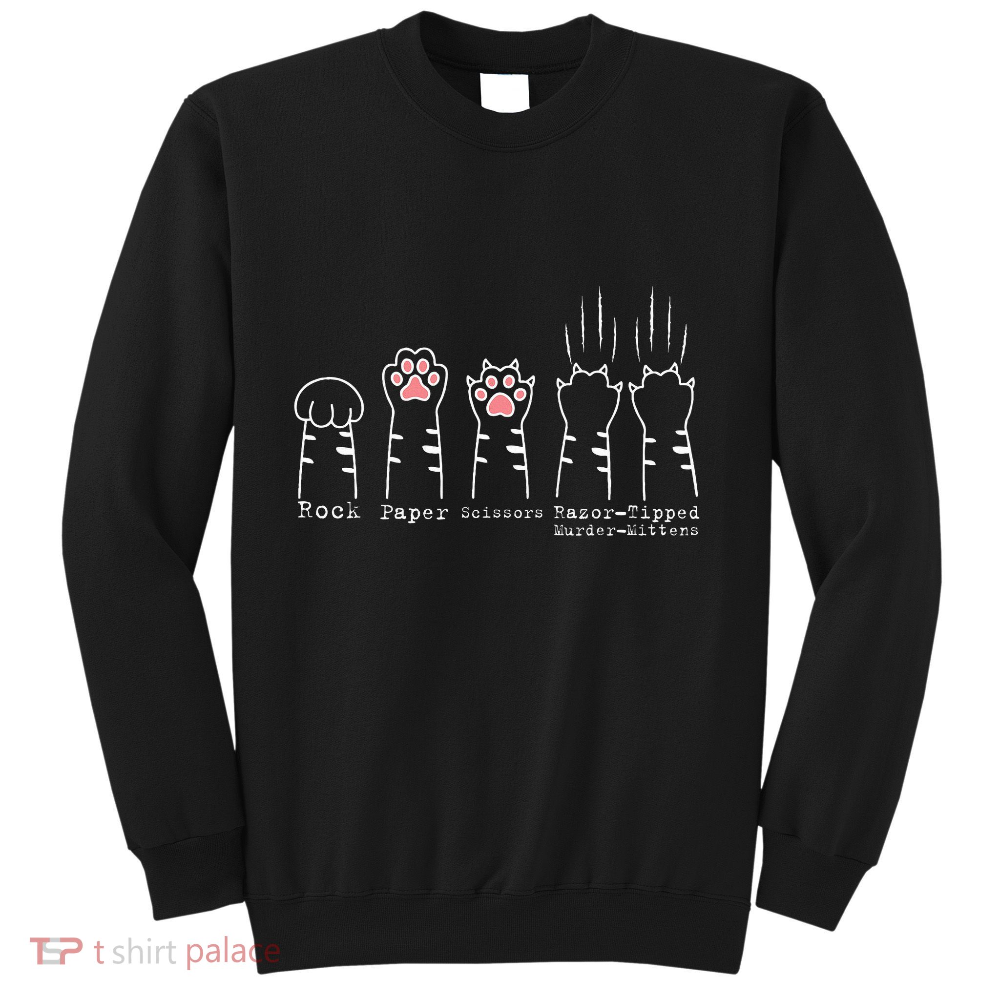 Rock Paper Scissors Cat Funny Kitten Cute Paw Sweatshirt