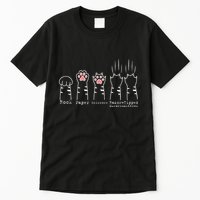 Rock Paper Scissors Cat Funny Kitten Cute Paw Tall T-Shirt