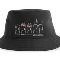 Rock Paper Scissors Cat Funny Kitten Cute Paw Sustainable Bucket Hat