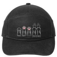 Rock Paper Scissors Cat Funny Kitten Cute Paw 7-Panel Snapback Hat