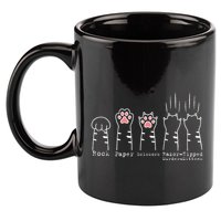 Rock Paper Scissors Cat Funny Kitten Cute Paw 11oz C Handle Ceramic Mug