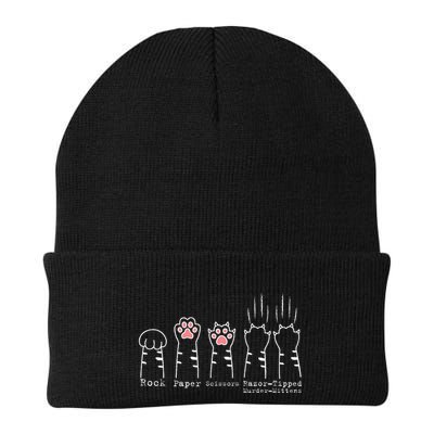 Rock Paper Scissors Cat Funny Kitten Cute Paw Beanie