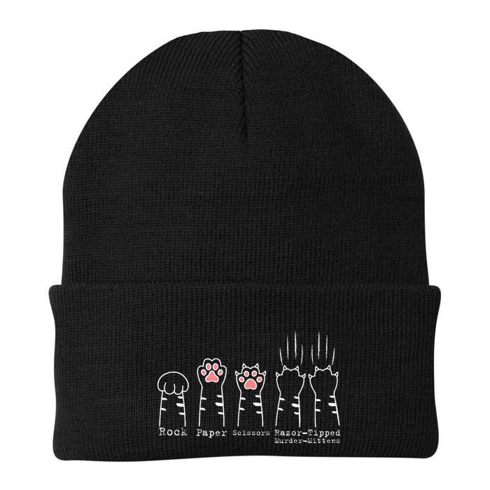 Rock Paper Scissors Cat Funny Kitten Cute Paw Beanie