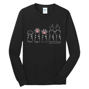 Rock Paper Scissors Cat Funny Kitten Cute Paw Tall Long Sleeve T-Shirt