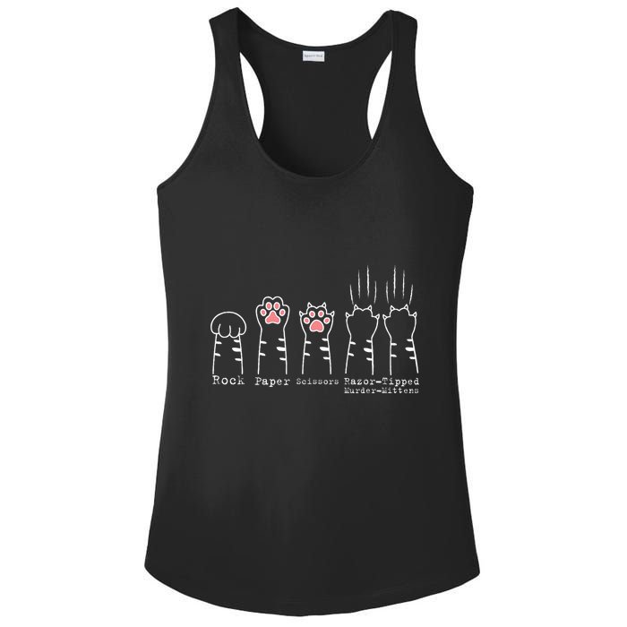Rock Paper Scissors Cat Funny Kitten Cute Paw Ladies PosiCharge Competitor Racerback Tank