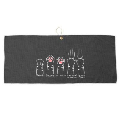 Rock Paper Scissors Cat Funny Kitten Cute Paw Large Microfiber Waffle Golf Towel