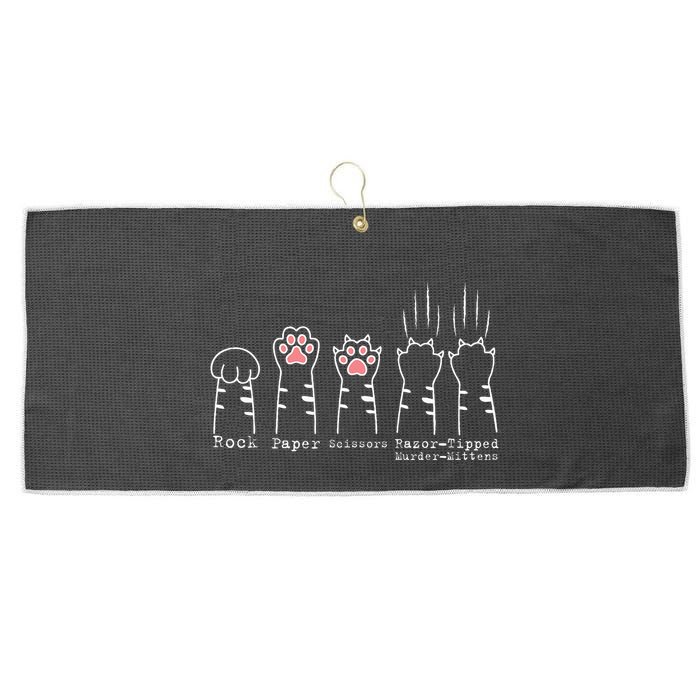 Rock Paper Scissors Cat Funny Kitten Cute Paw Large Microfiber Waffle Golf Towel