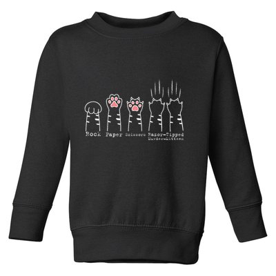 Rock Paper Scissors Cat Funny Kitten Cute Paw Toddler Sweatshirt