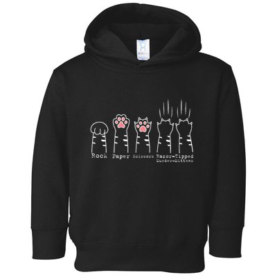 Rock Paper Scissors Cat Funny Kitten Cute Paw Toddler Hoodie