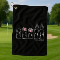 Rock Paper Scissors Cat Funny Kitten Cute Paw Golf Towel