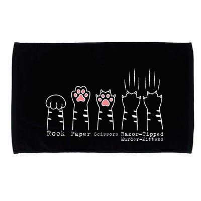 Rock Paper Scissors Cat Funny Kitten Cute Paw Microfiber Hand Towel