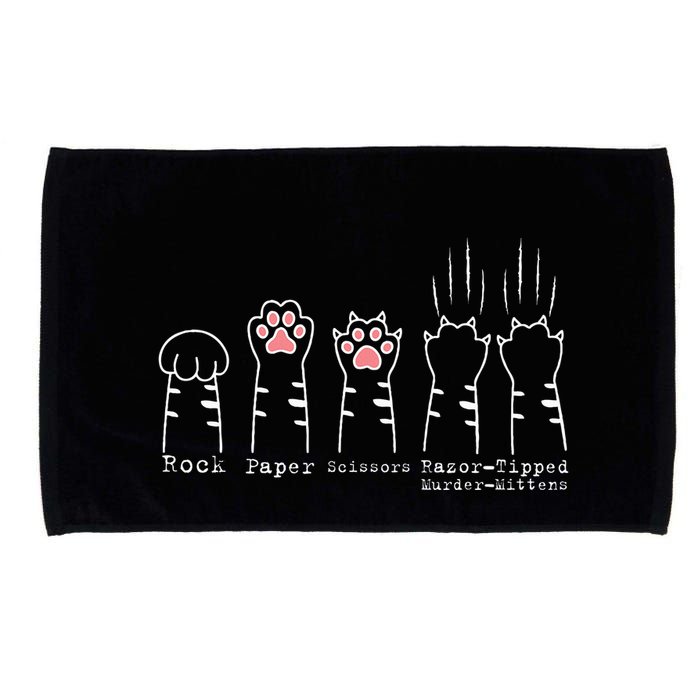 Rock Paper Scissors Cat Funny Kitten Cute Paw Microfiber Hand Towel