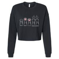 Rock Paper Scissors Cat Funny Kitten Cute Paw Cropped Pullover Crew