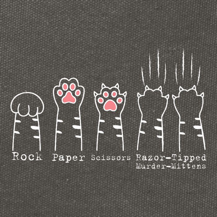 Rock Paper Scissors Cat Funny Kitten Cute Paw Cotton Canvas Backpack
