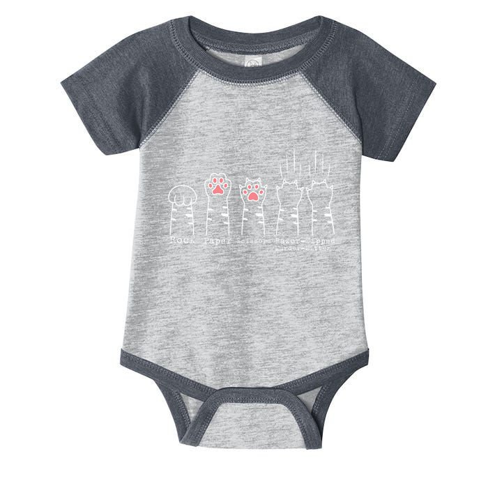 Rock Paper Scissors Cat Funny Kitten Cute Paw Infant Baby Jersey Bodysuit