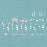 Rock Paper Scissors Cat Funny Kitten Cute Paw Sueded Cloud Jersey T-Shirt