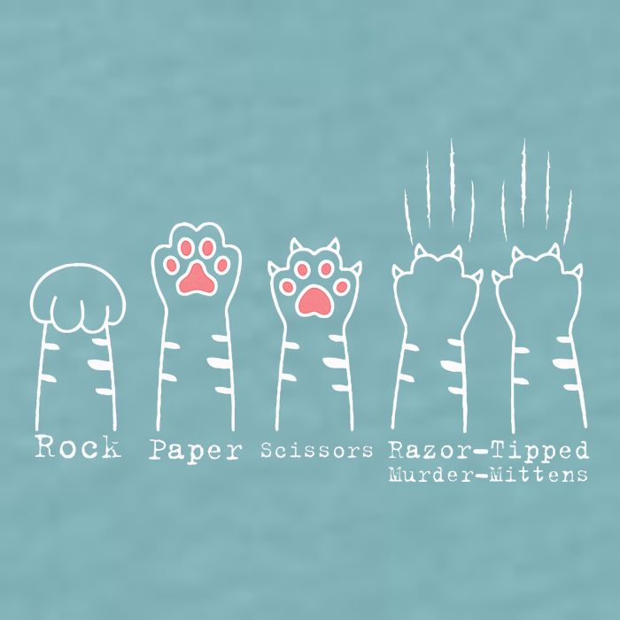 Rock Paper Scissors Cat Funny Kitten Cute Paw Sueded Cloud Jersey T-Shirt